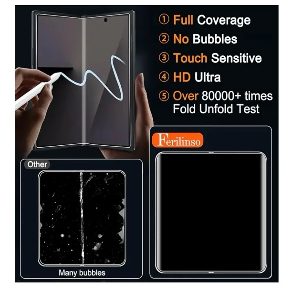 Ferilinso 3 Pack Inside Screen Protector for Samsung Galaxy Z Fold 7. SEALED BOX